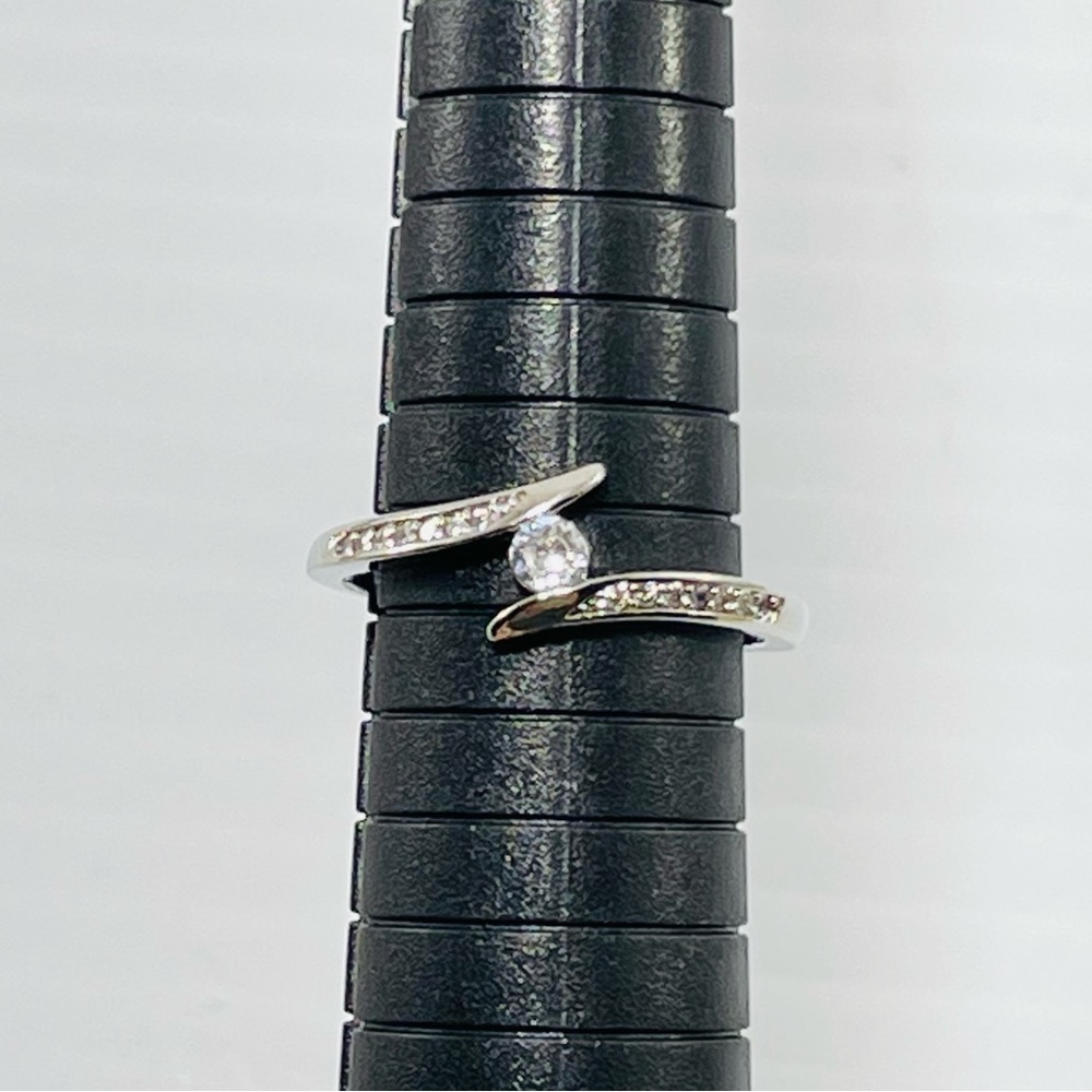 Silver Wedding Ring Band Women Promise Engagement Anniversary Jewelry Gift Box - Picture 9 of 10